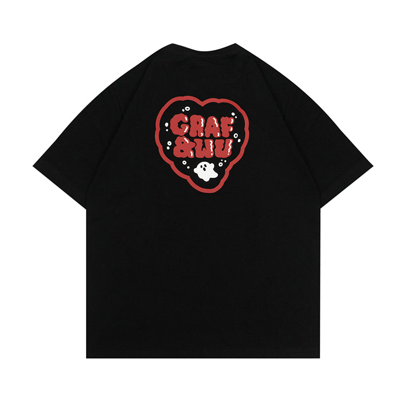 GRAF&WU Pocket Heart Ghost Embroidery T-shirts