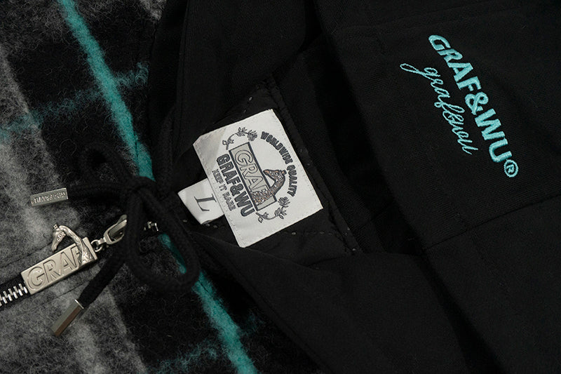 GRAF&WU Giraffe Brand Logo Wool Hooded Thicken Coat