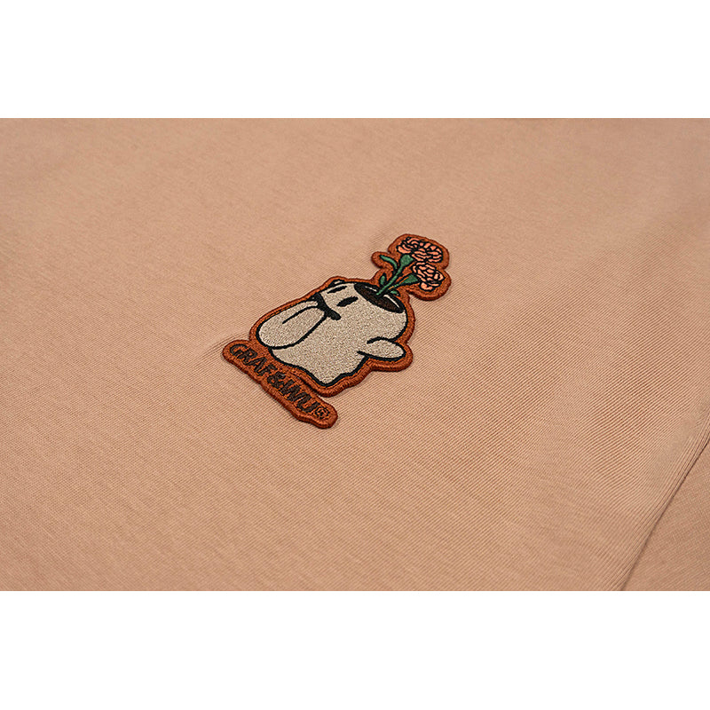 GRAFWU FlowerShop BooGhost CuteGhost 2.0 Floral Theme Cotton T-shirt