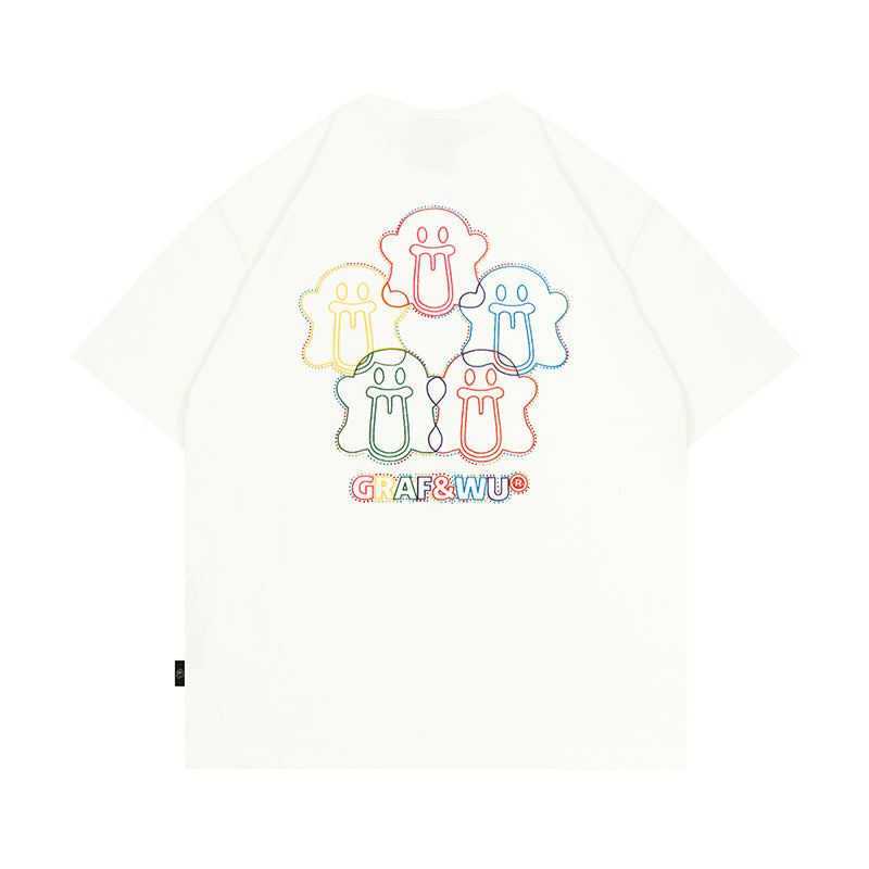 GRAFWU Five-Ring Olympic Cute Ghost T-Shirts