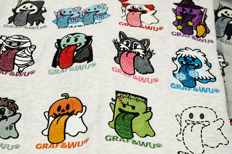GRAF&WU Halloween Vampire Witch Werewolf Cute Ghost Fleece Hoodies