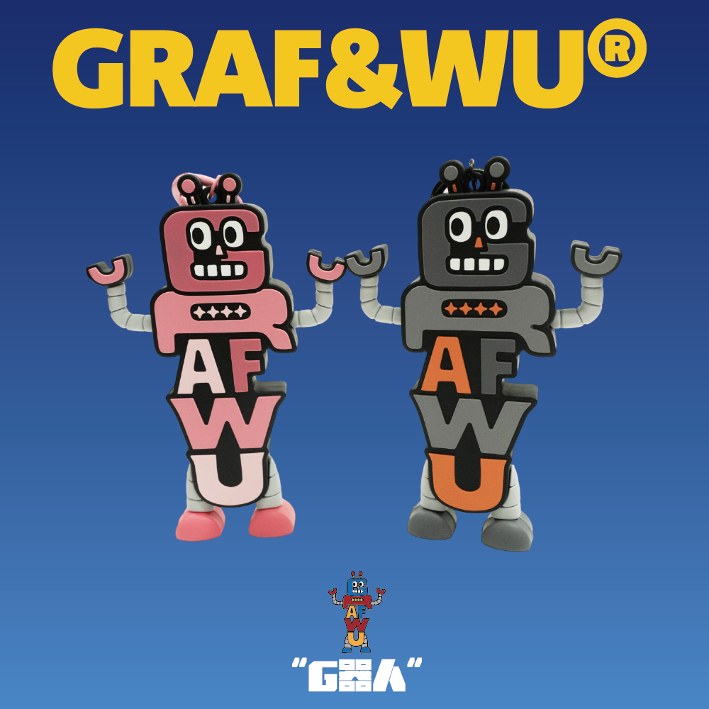 GRAF&WU Bag Charm Robot Cartoon Letter Bag Pendants Oversized 3d Fun Trendy Doll Keychain