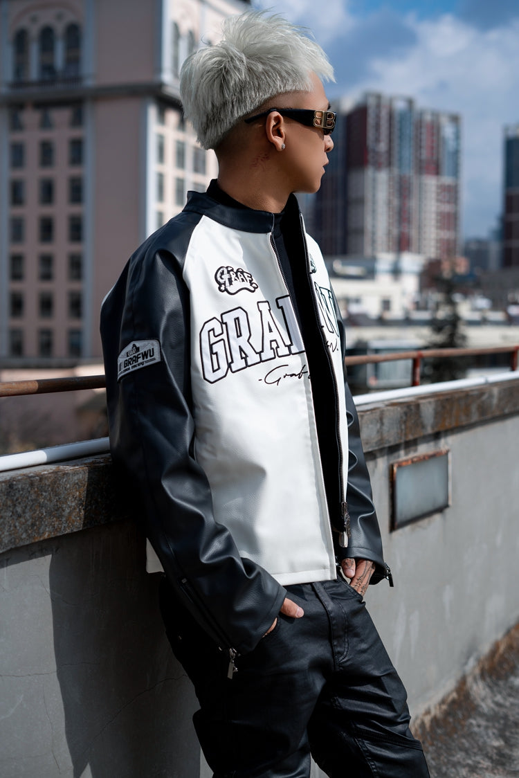 GRAF&WU Racing Gascar Series Retro Leather Jacket