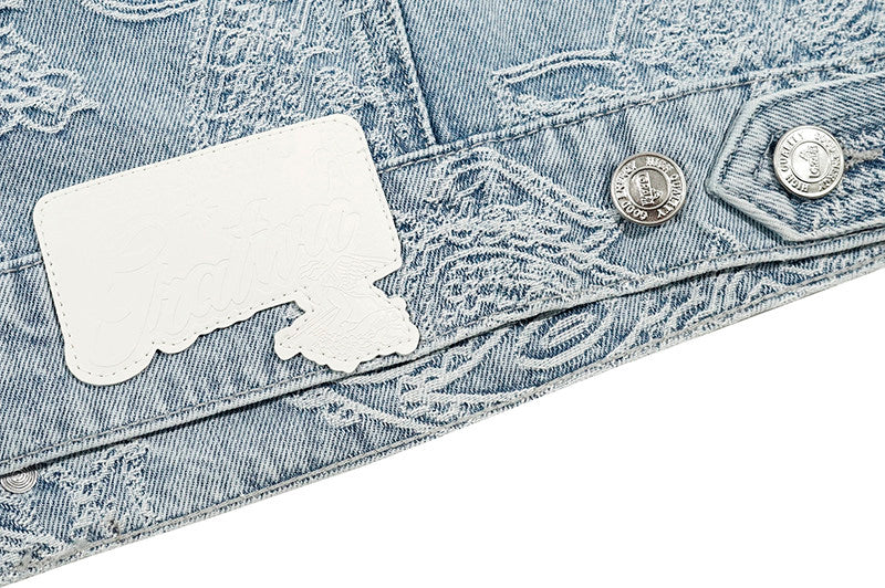 GRAF&WU Paisley Pattern Fashion Denim Jacket