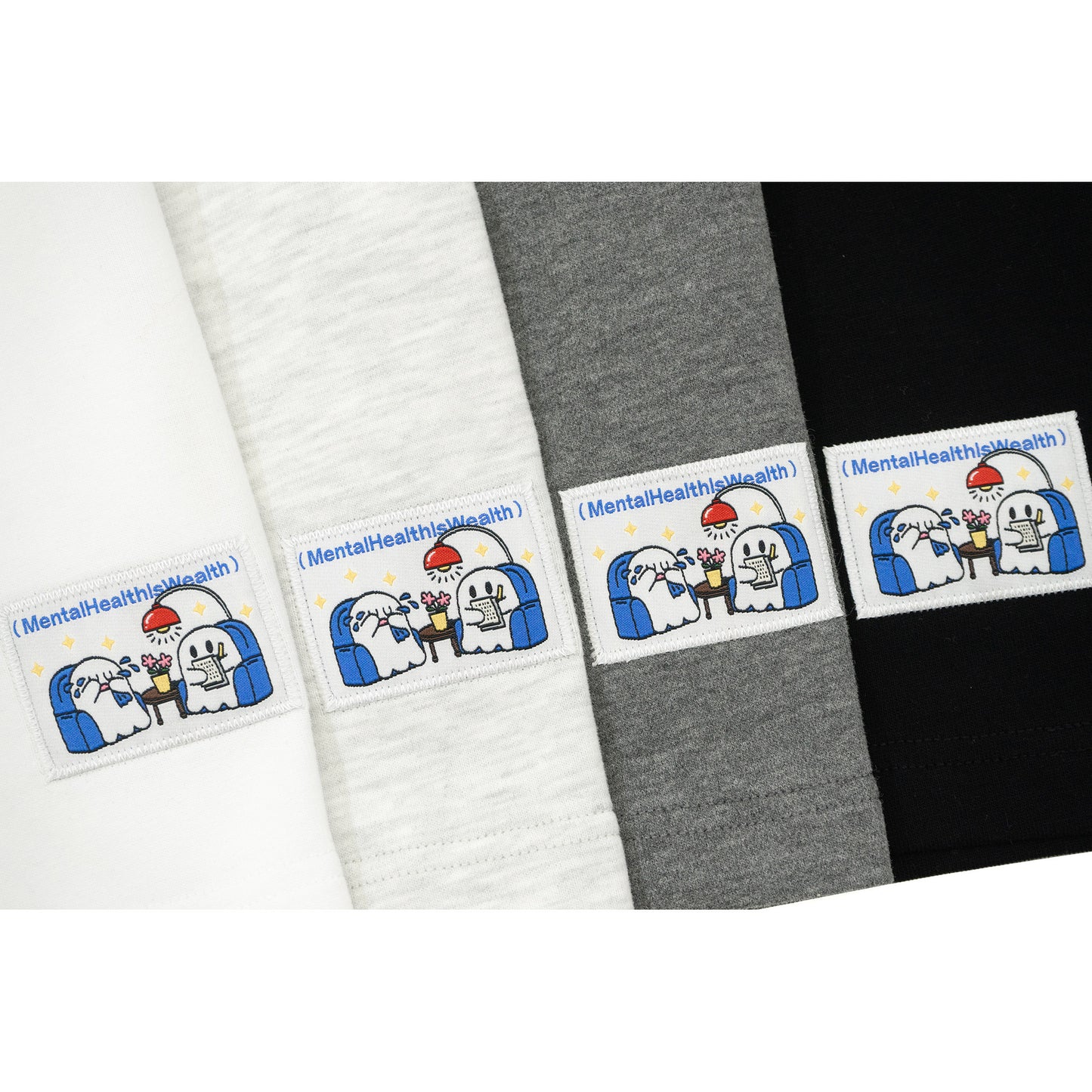 GRAF&WU 12 Mental Healing Cute Ghost Characters T-shirts