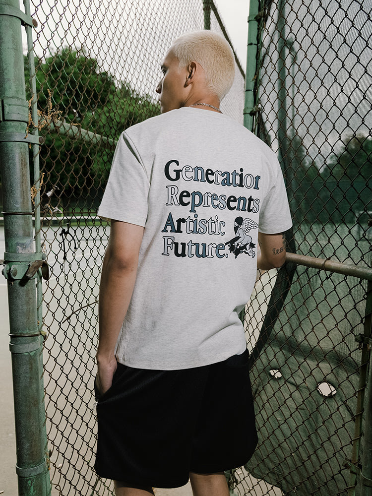 GRAF&WU T-Shirts Colorful Print Short-Sleeved Ak47 Angel Short Sleeve Casual Men Shirts Cotton Summer T-Shirts