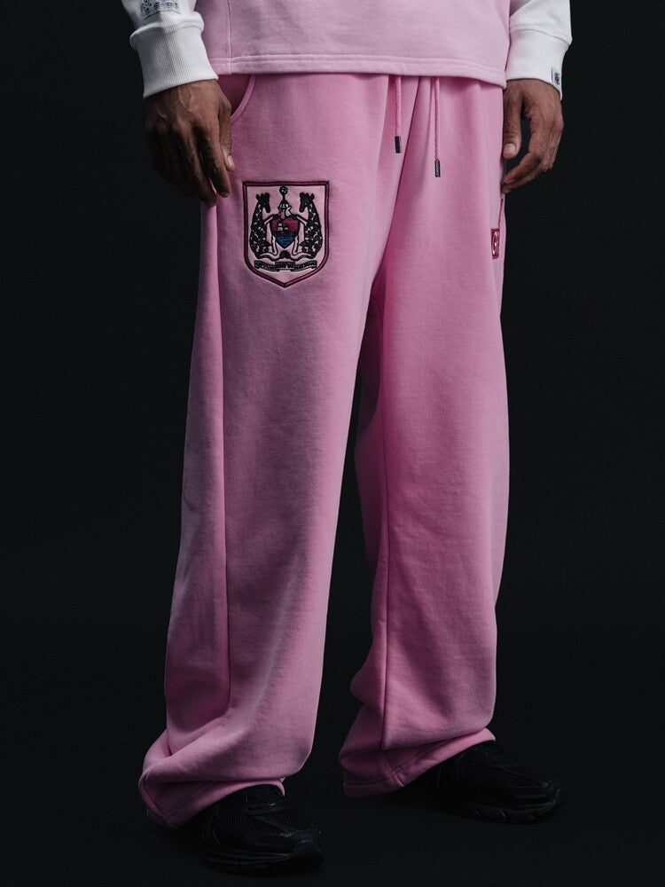 GRAF&WU Football Club Blokecore Floral Angel Devil Fleece Casual Pants