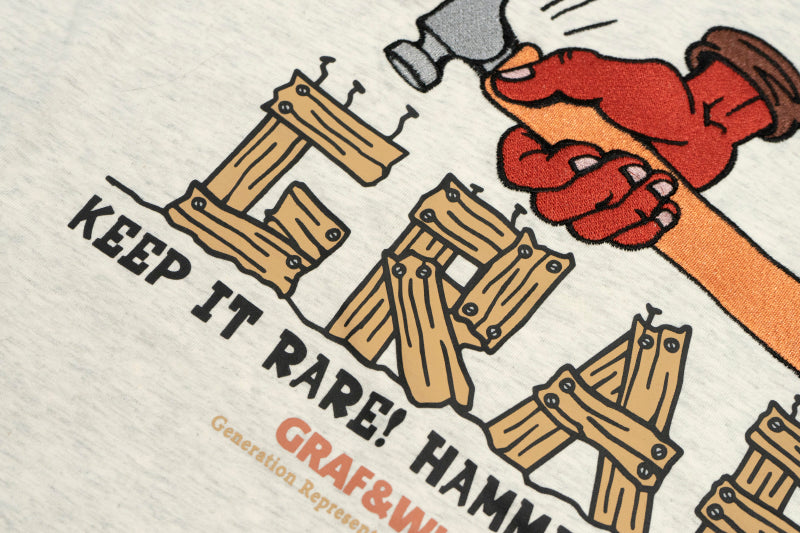 GRAF&WU T-Shirt Hammer Down Pattern Design T-Shirts Men Casual Summer Short Sleeve Cotton T-Shirts