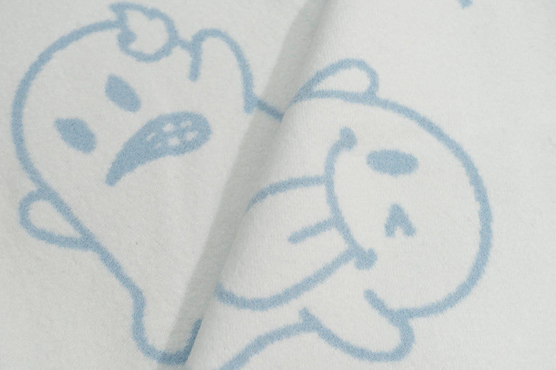 GRAF&WU Cute Ghost Doberman Letter Tassel Scarf