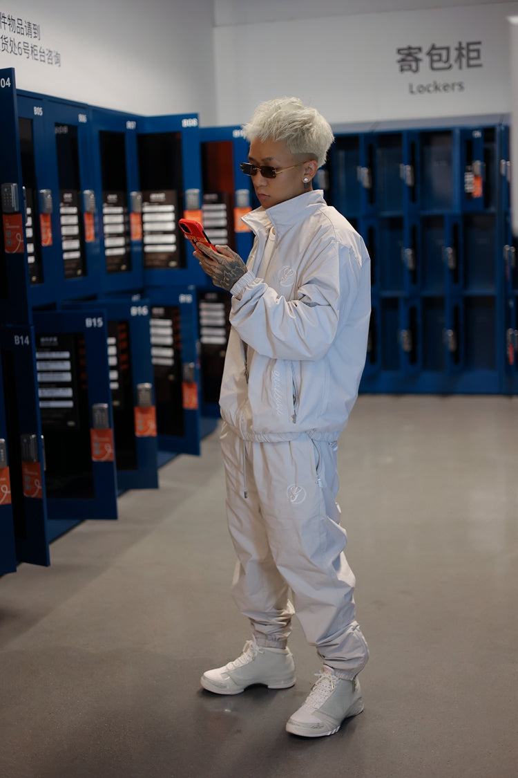 GRAF&WU Embroidered Streetwear Drill Sports Jacket