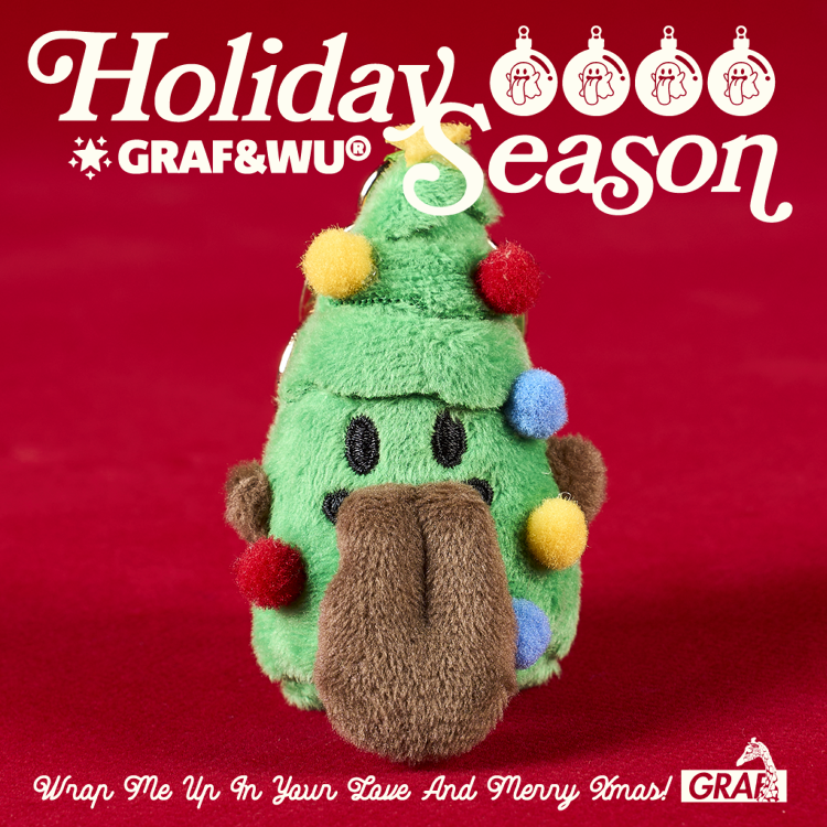 GRAF&WU Christmas Cute Ghost Plush Doll Keychain