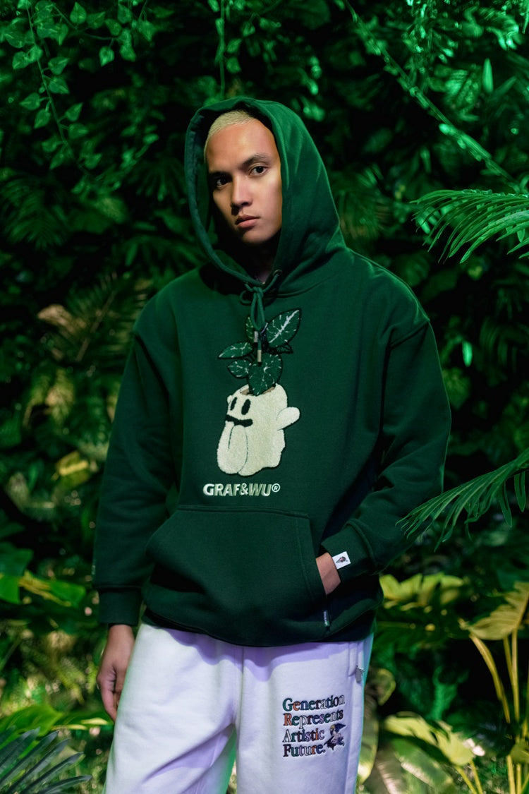 GRAF&WU FlowerShop BooGhost Cute Ghost 2.0 Floral Terry Hoodie