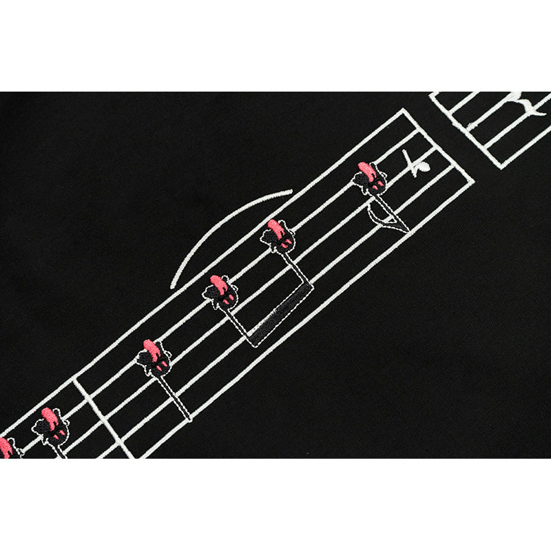 GRAF&WU Music Note Cute Ghost Cuban Shirt