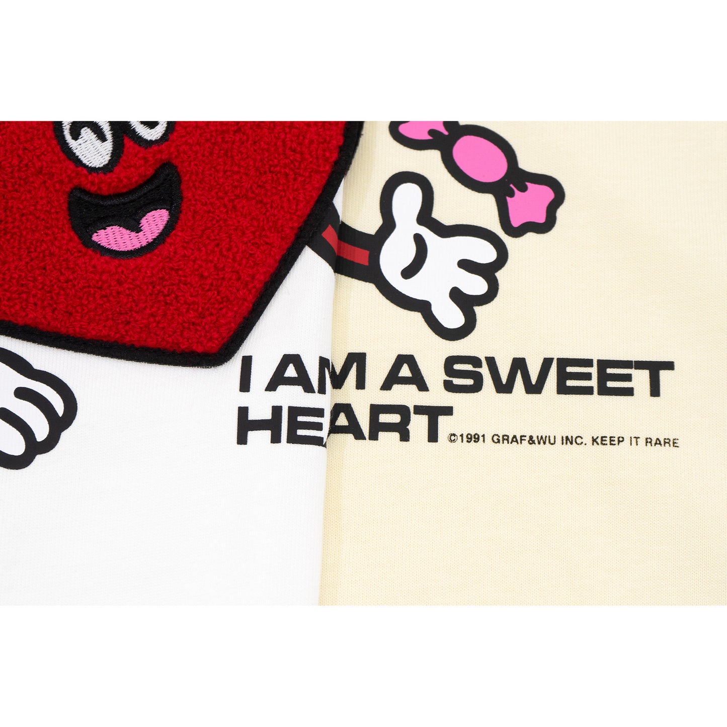 GRAF&WU Sweetheart Plush Heart-shaped Design Boxy Fit T-shirt