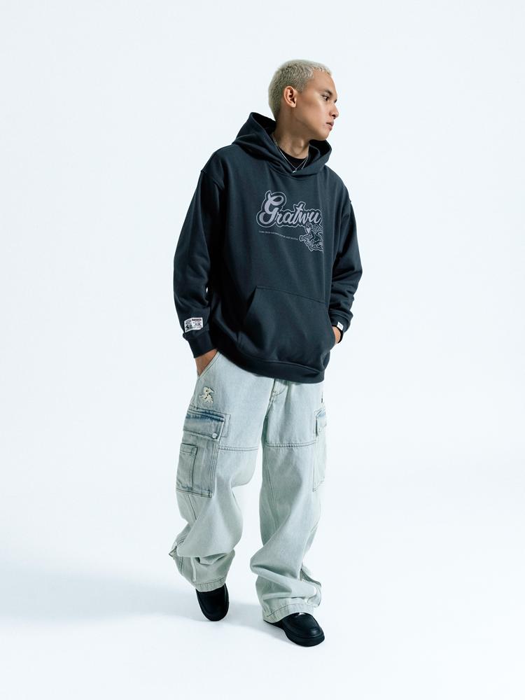 GRAF&WU AK Angel Letter Print Hoodies