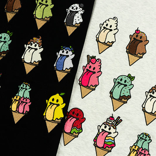 GRAFWU 12 Ice Cream Cute Ghost Character T-shirts