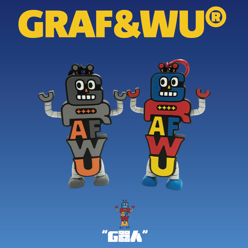 GRAF&WU Bag Charm Robot Cartoon Letter Bag Pendants Oversized 3d Fun Trendy Doll Keychain
