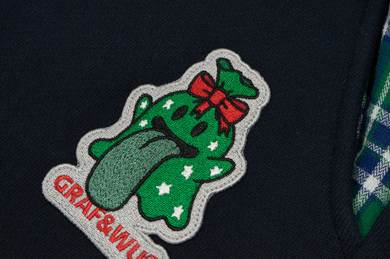 GRAF&WU Christmas Gingerbread Men Chimney Cute Ghost Loose Fleece Pant