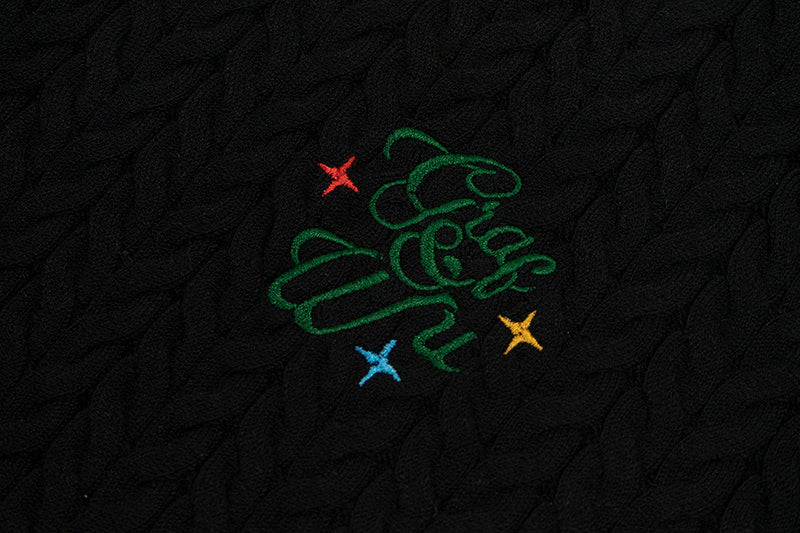 GRAF&WU Letter Embroidery Luxury Knit T-Shirt