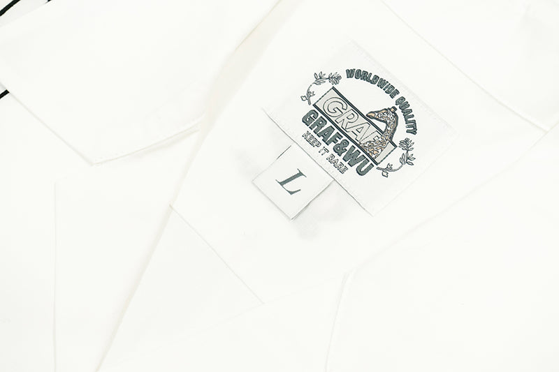 GRAF&WU Music Note Cute Ghost Cuban Shirt