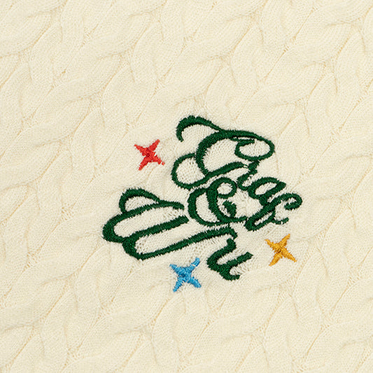 GRAF&WU Letter Embroidery Luxury Knit T-Shirt