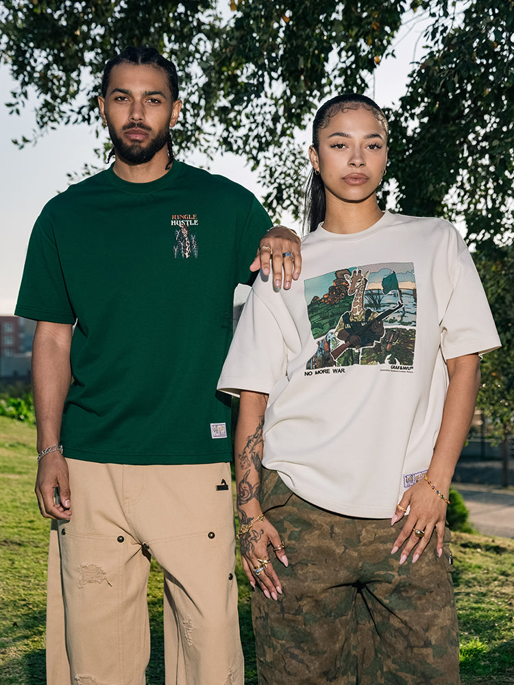 GRAF&WU Tropical Giraffe Print T-Shirts