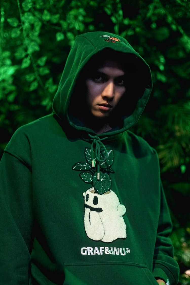 GRAF&WU FlowerShop BooGhost Cute Ghost 2.0 Floral Terry Hoodie