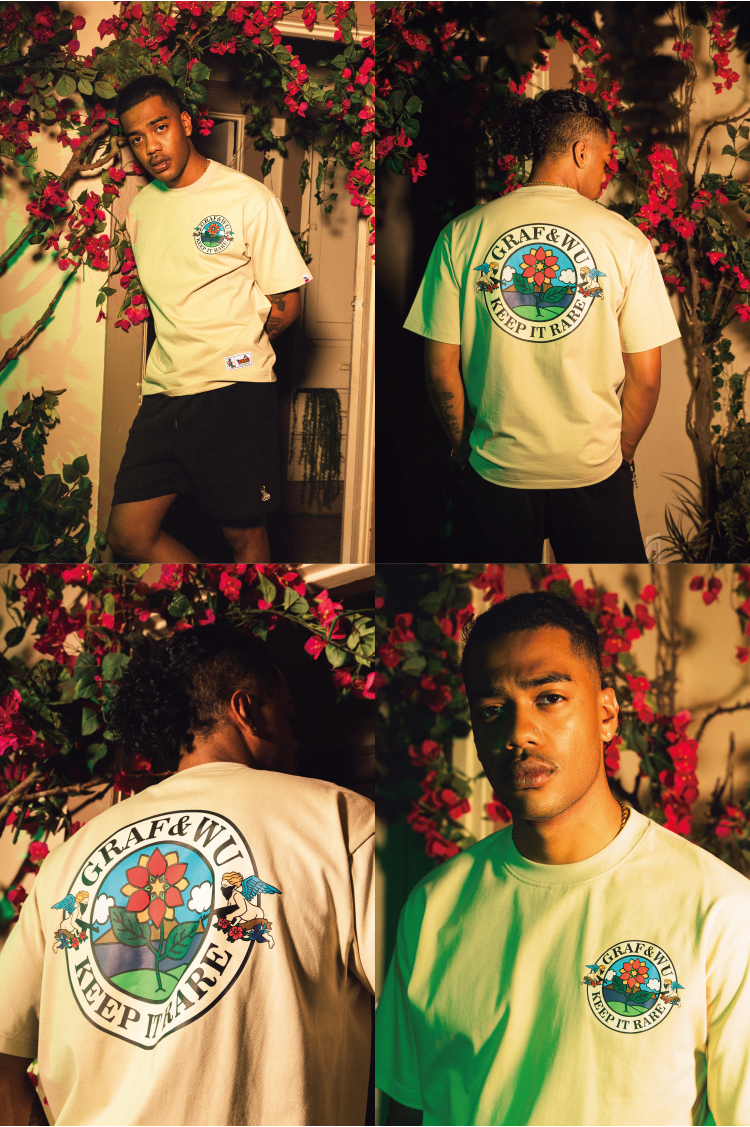 GRAFWU Keep It Rare Flower Angel Badge T-Shirts
