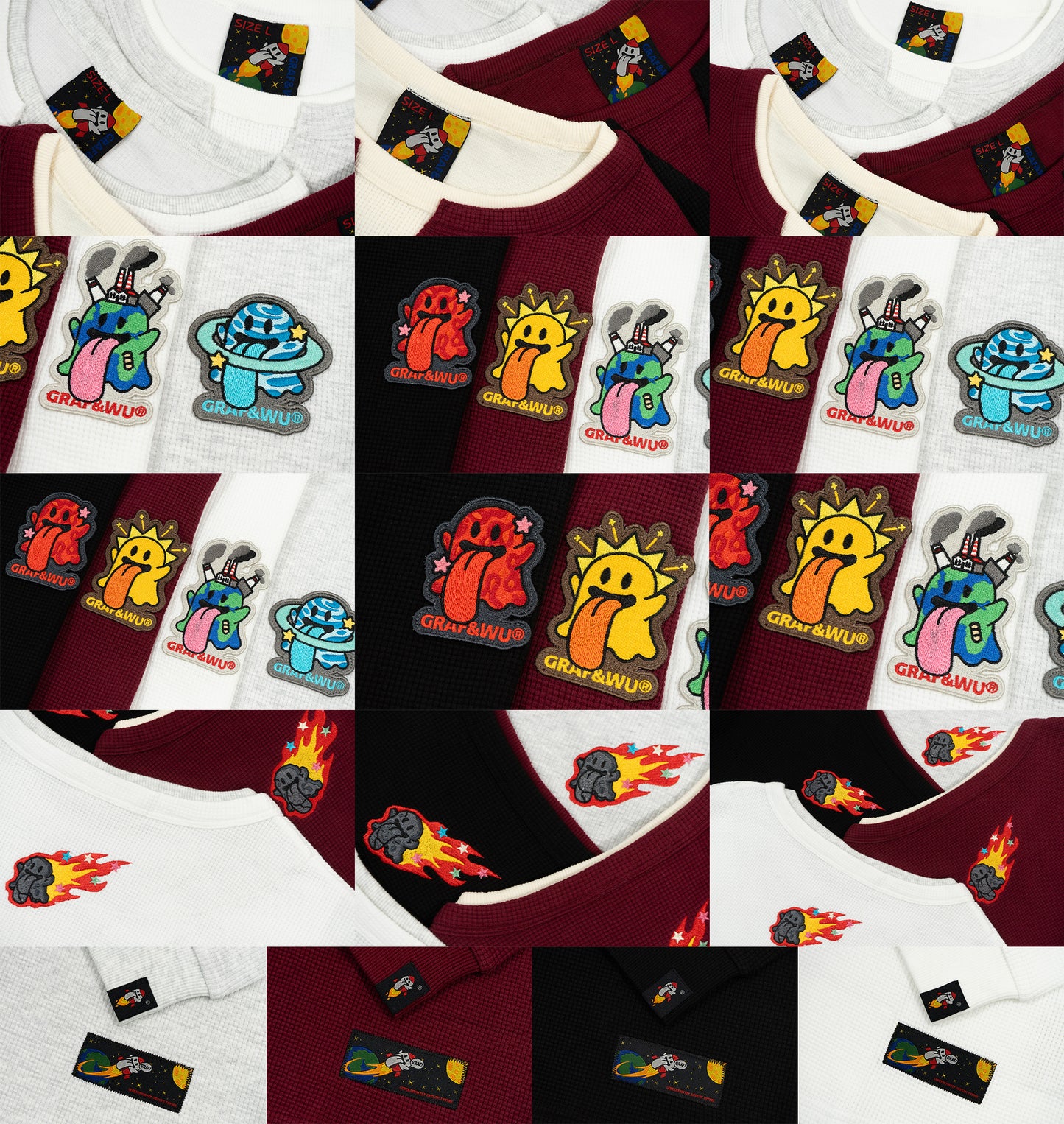 GRAF&WU Solar System Planets Cute Ghost Layered Look Long-sleeve Shirt
