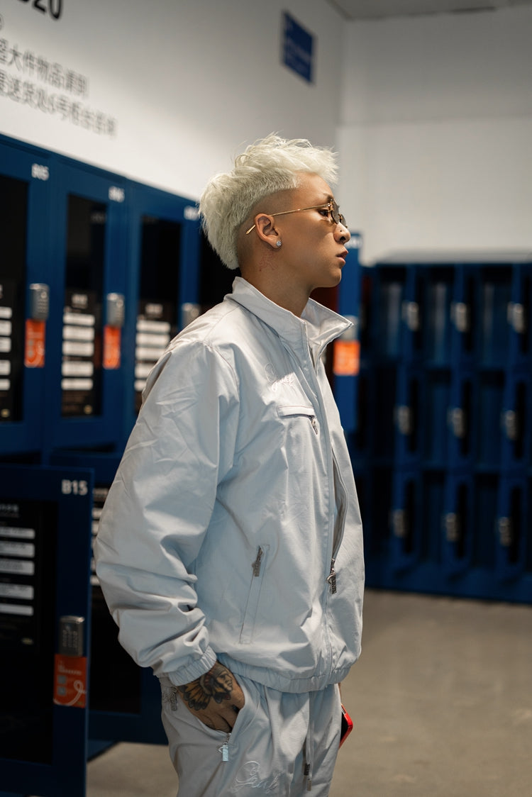 GRAF&WU Embroidered Streetwear Drill Sports Jacket