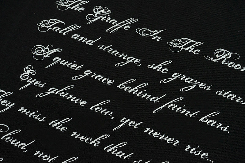 GRAFWU Giraffe In The Black Room Poem T-Shirts