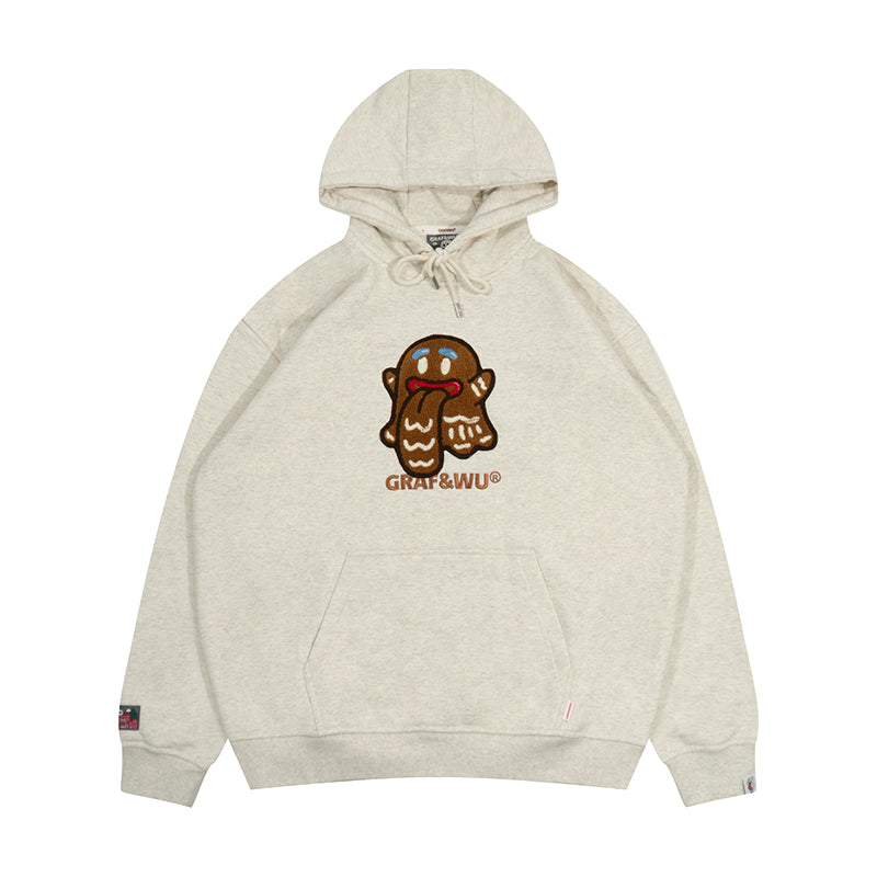 GRAF&WU Christmas Gingerbread Cute Ghost Fleece Hoodie