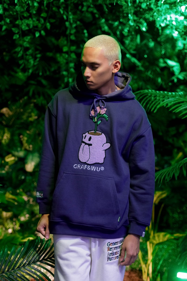 GRAF&WU FlowerShop BooGhost Cute Ghost 2.0 Floral Terry Hoodie