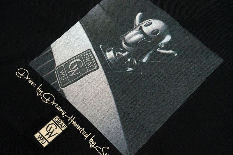 GRAF&WU T-Shirts【25vol.2】Fashion Car Logo Cute Ghost Pattern Short-Sleeved Casual Cotton Short Sleeve Hip-Hop Streetwear T-Shirt