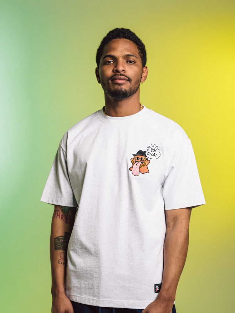 GRAF&WU T-Shirts Rapper Boo Ghost Short-Sleeved 12 Cute Ghosts 2.0 Embroidered Short Sleeve Men Cotton T-Shirt