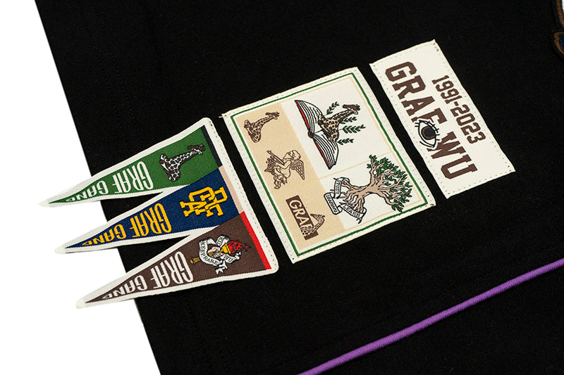GRAFWU Devil Black Cat Two-Headed Sheep Embroidery Basketball Vest