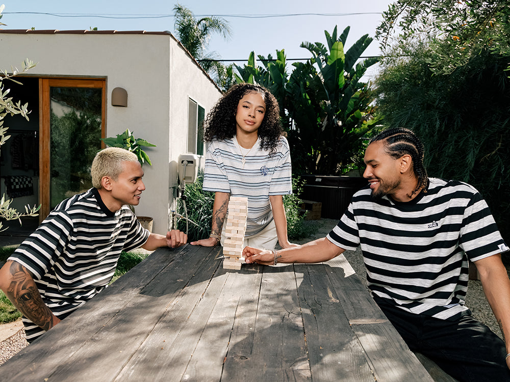 GRAF&WU Summer Striped Giraffe Logo T-shirt