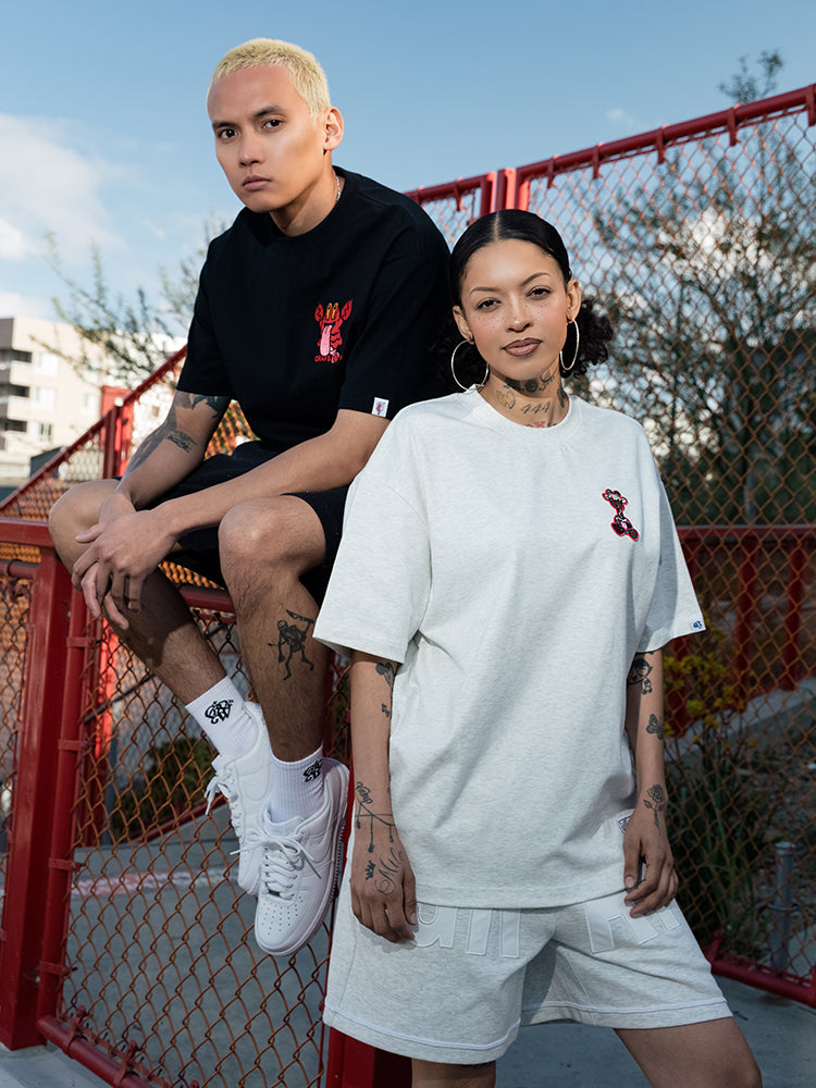 GRAF&WU T-Shirts Crayfish Cute Ghost Short Sleeves Loose Street Fashion Short Sleeve Men Women Cotton Shirts Casual T-Shirt