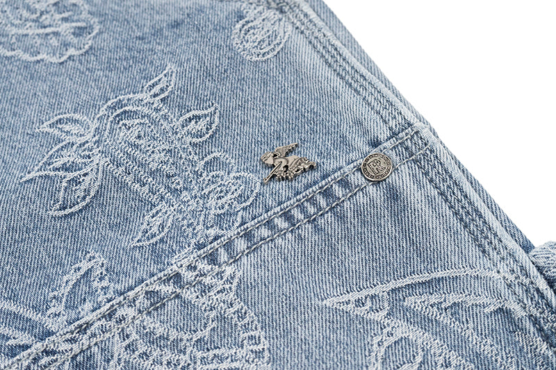 GRAFWU Jacquard Denim Embroidery Shorts