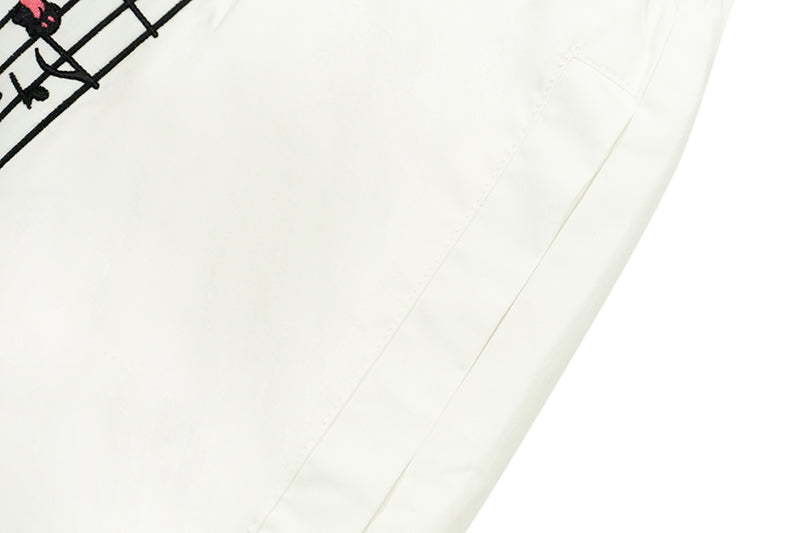 GRAF&WU Music Note Cute Ghost Embroidery Sports Shorts