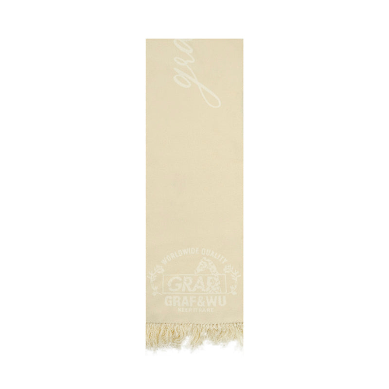 GRAF&WU Cute Ghost Doberman Letter Tassel Scarf