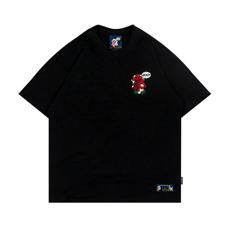 GRAF&WU T-Shirts Cute Nature Shroom Pattern Short Sleeve Fashionable 12 Mushroom Boo Ghost Design T-Shirts