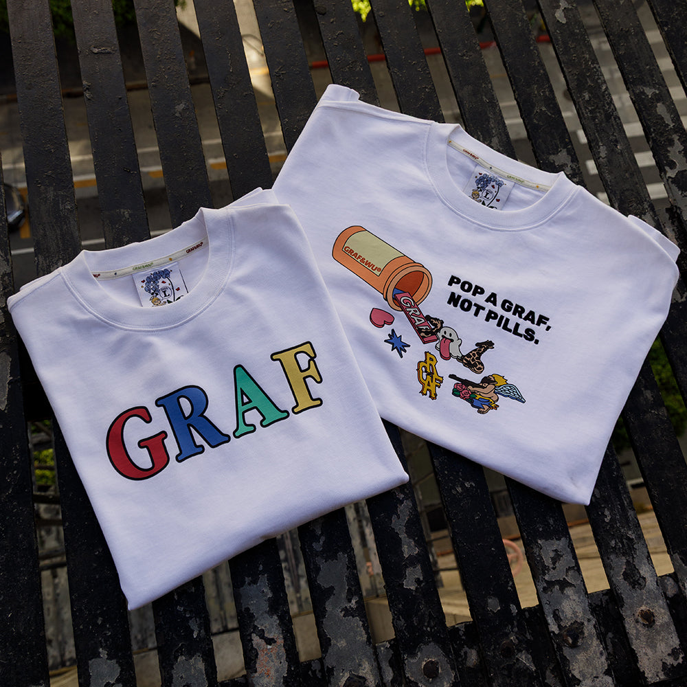GRAFWU Less Medicine Healthy Embroidery T-Shirts
