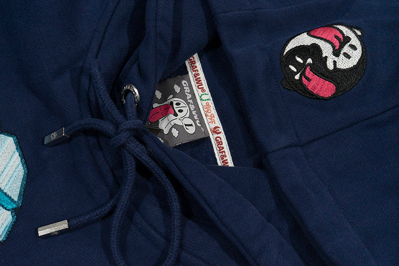 GRAF&WU Five Elements Origin Cute Ghost Embroidered Hoodie