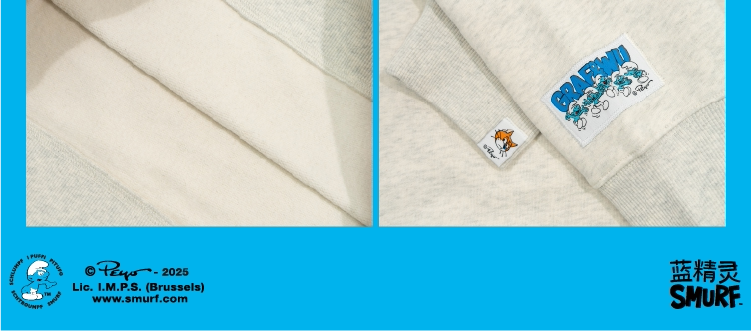 GRAF&WU Cat Dog Chasing Embroidered Crew Neck Fleece Sweatshirt