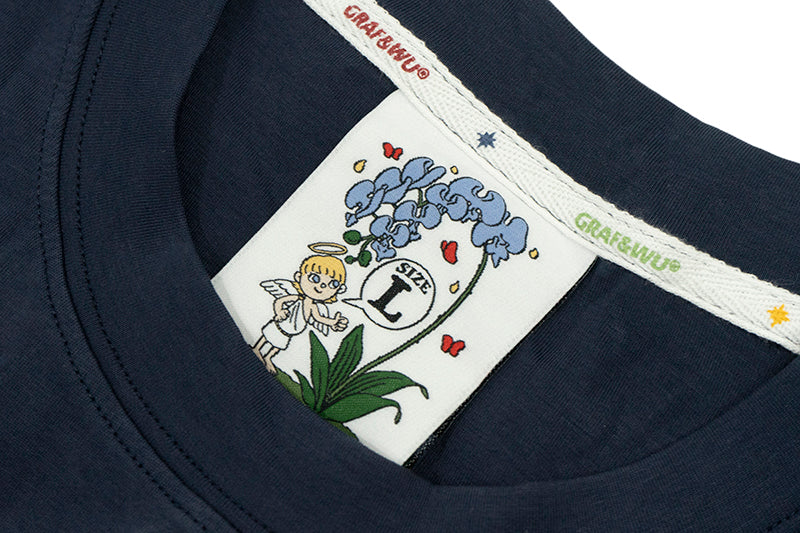 GRAF&WU【A Pearl】T-Shirts Opened Shell Pearl Fashion Short Sleeves Embroidery Pattern Short Sleeve Small Pocket Detail Design Tees Summer T-Shirt