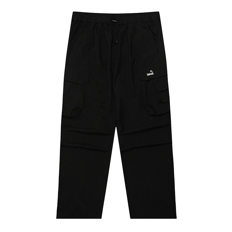 GRAF&WU Deer Metal Logo Lightweight Loose Cargo Casual Trousers