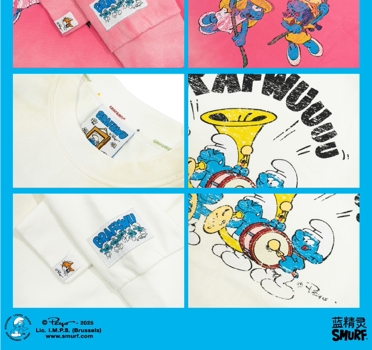 GRAF&WU Classic Character Scenes Distressed Vintage Long-Sleeved Shirt