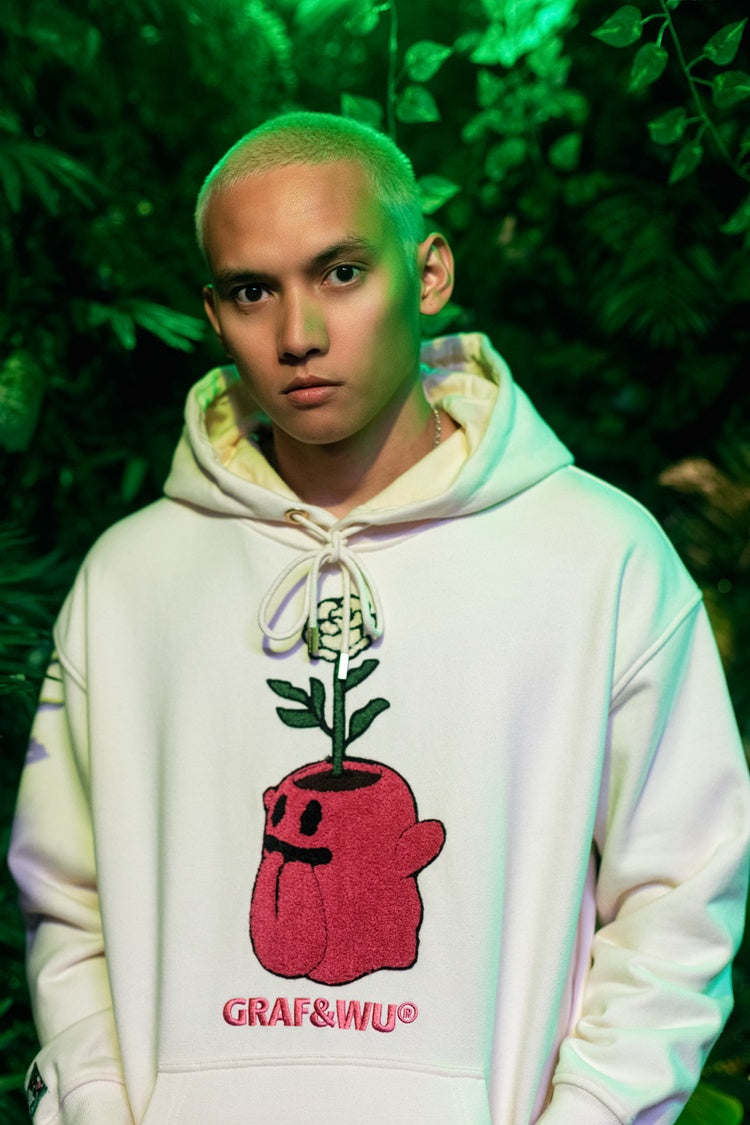 GRAF&WU FlowerShop BooGhost Cute Ghost 2.0 Floral Terry Hoodie