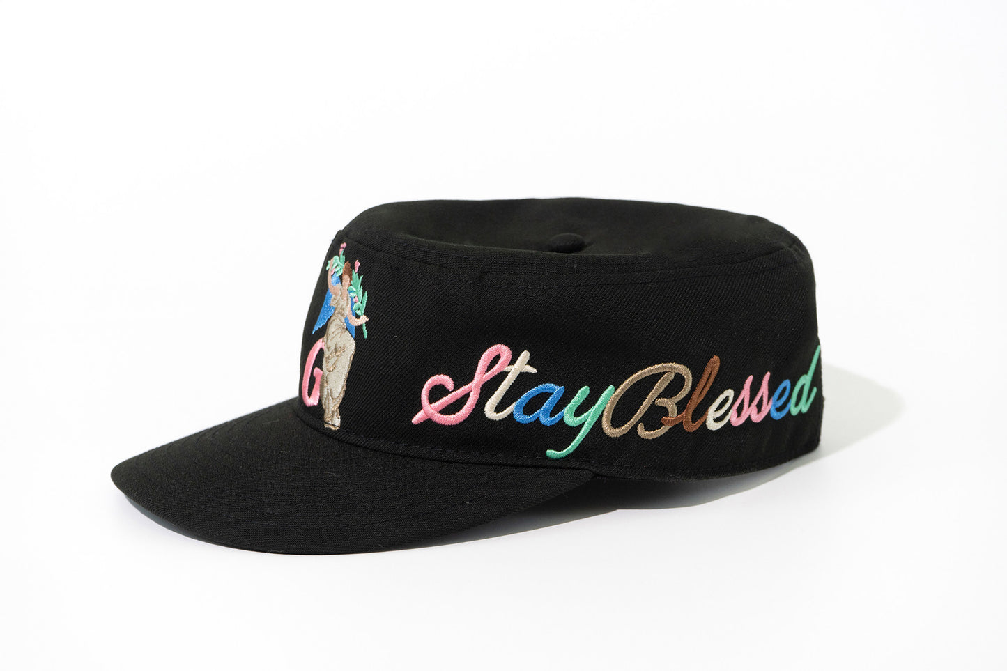 GRAF&WU Cat Goddess Stay Blessed Banknote Embroidered Flat-Top Cap